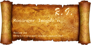 Rosinger Imogén névjegykártya